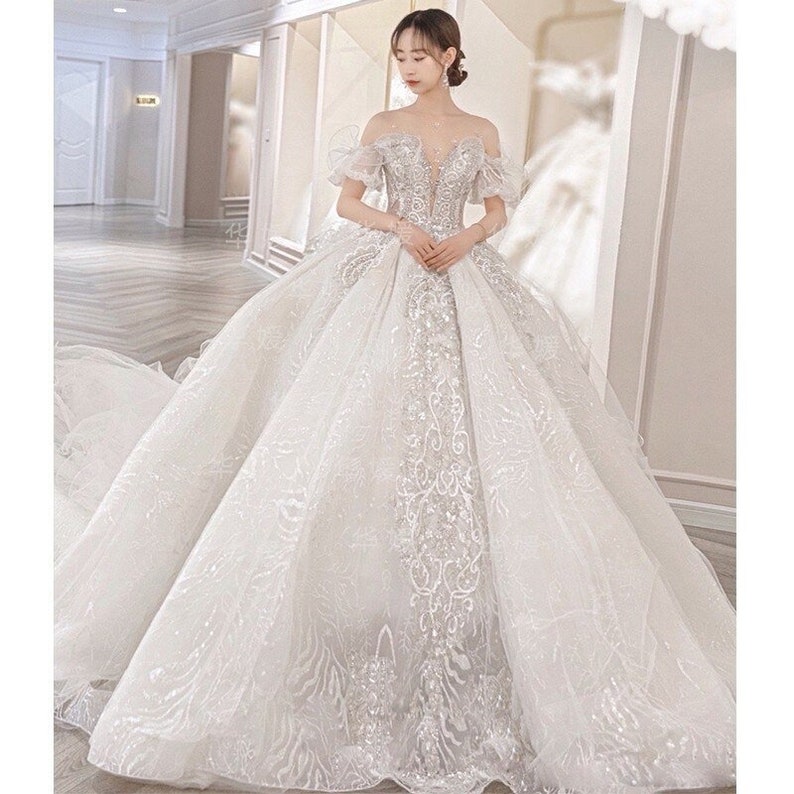 Fairy A-line Tulle Wedding Dress Long Tailing Wedding Dress - Etsy