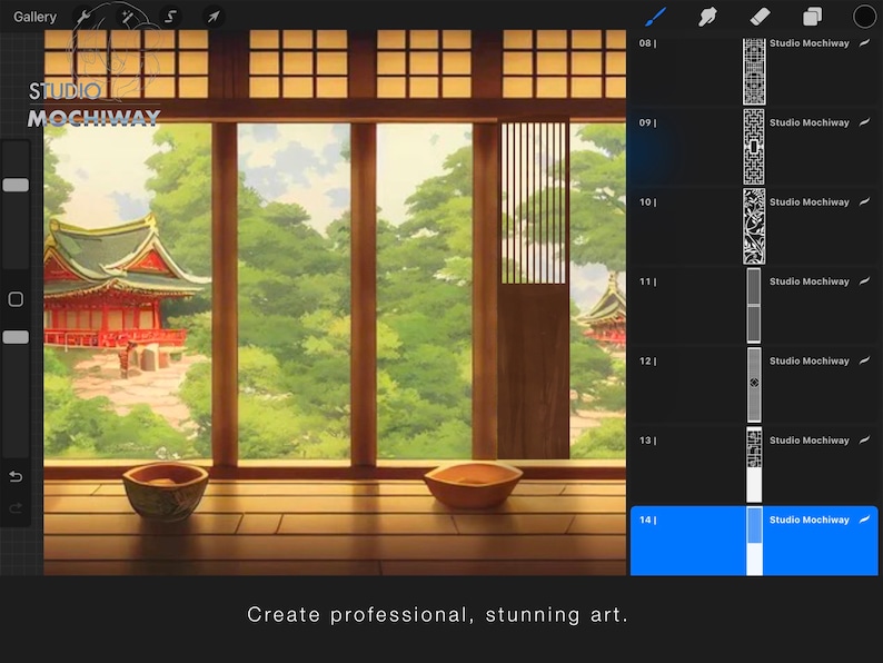 Oriental Window 15 Procreate Brushes Doors Dividers Folding Etsy