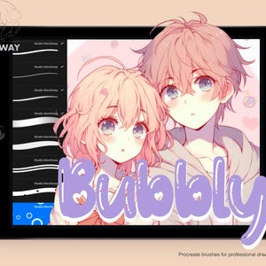 Bubbly [クレイジーセール!] - 9つのProcreateブラシ、プレゼント、アニメポートレートキャラクターデジタルアートペインティングかわいいソフトパステルちびイラスト描画