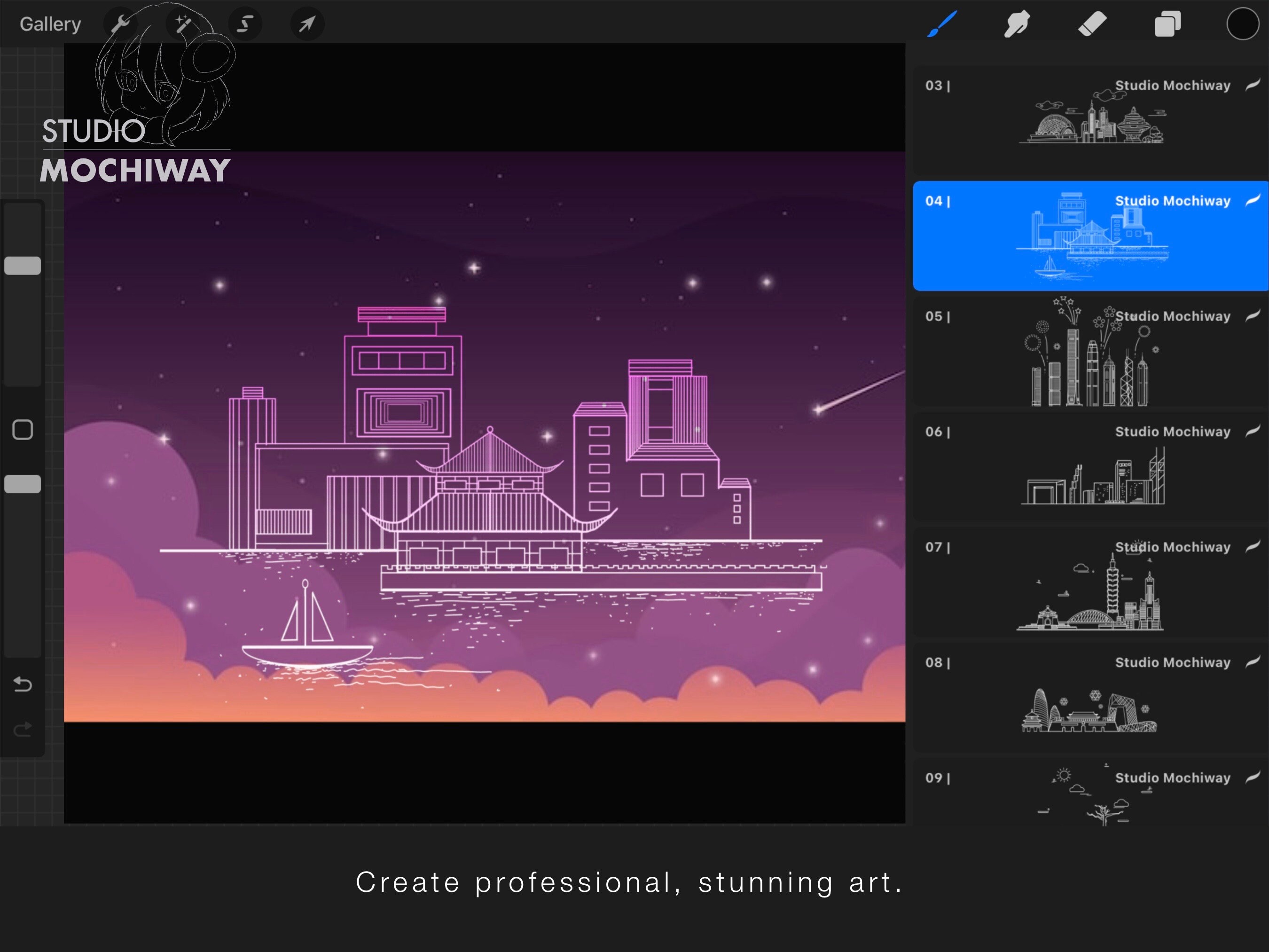 Cityscape - 16 Procreate Brushes, Architecture Landscape City Outline ...