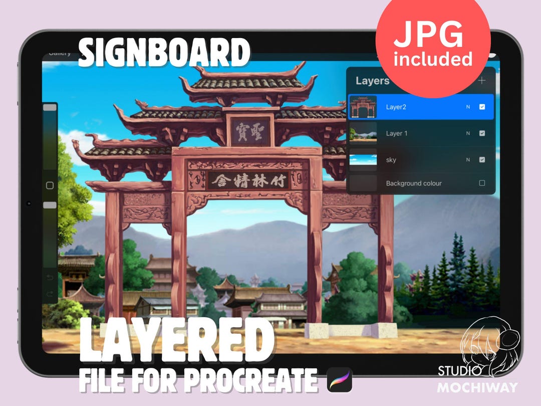 Ancient Signboard- Procreate File With Layers, Chinese History Building ...