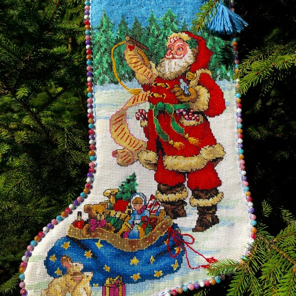 Cross Stitch Christmas Stocking Etsy UK