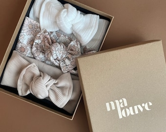 Gift box for headbands for babies and little girls / adjustable tie headbands / soft fabric headbands / newborn gifts