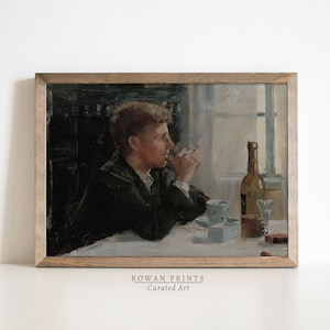Man Portrait Vintage Painting | Moody Antique Art | Gentleman Print | Dark Academia PRINTABLE Art