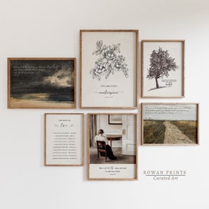 Vintage Scripture Gallery Wall Print SET  | Bible Wall Art | Set of 6 Bible Prints | Christian Gift | PRINTABLE Wall Art