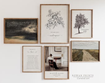 Vintage Scripture Gallery Wall Print SET  | Bible Wall Art | Set of 6 Bible Prints | Christian Gift | PRINTABLE Wall Art