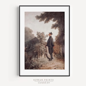 Man Portrait Painting | Moody Rose Garden Download | Modern Farmhouse Decor | Vintage PRINTABLE Art