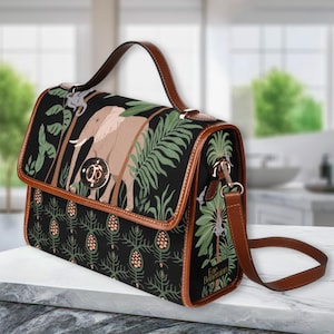 Rêves tropicaux éléphant cartable sac à main jungle sac à main forêt tropicale poignée supérieure sac en toile amant vintage sac à main rétro sac à main original cadeau