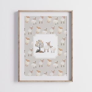 Cottagecore Nursery Set Of 4 Animal Prints, Cute Nursery Decor Farm Wall Art for Nursery New Baby Gift Farm Animals Neutral Farmhouse Decor