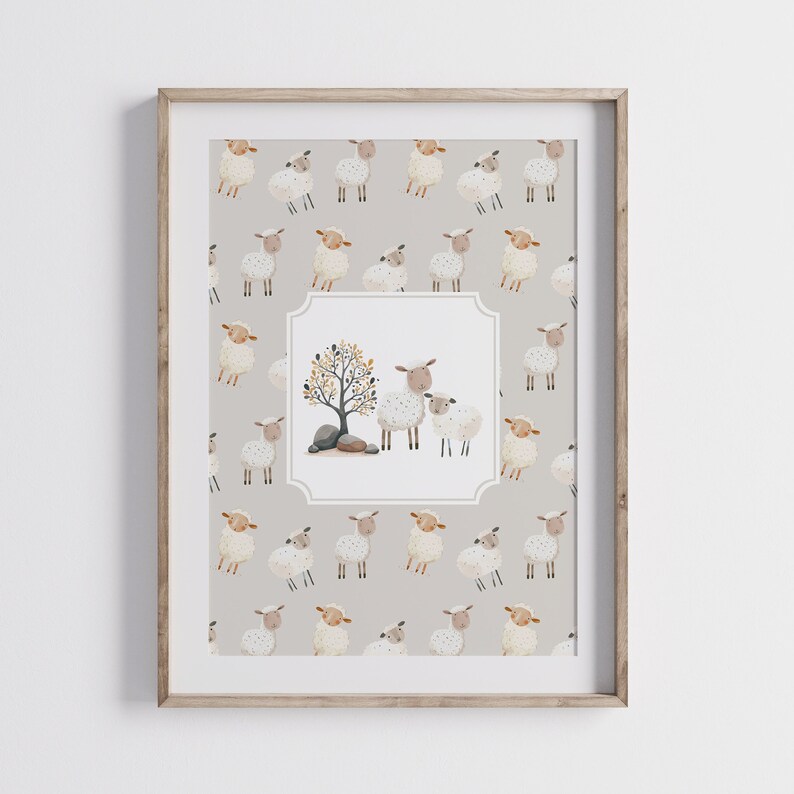 Cottagecore Nursery Set Of 4 Animal Prints, Cute Nursery Decor Farm Wall Art for Nursery New Baby Gift Farm Animals Neutral Farmhouse Decor
