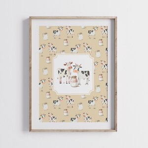 Cottagecore Nursery Set Of 4 Animal Prints, Cute Nursery Decor Farm Wall Art for Nursery New Baby Gift Farm Animals Neutral Farmhouse Decor