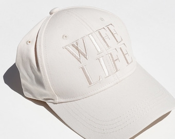 Wife Life Baseball Hat, Wifey Hat, Wifey Baseball Hat, Honeymoon Hat, Wifey Cap, Bachelorette Party Hat, Bridal Shower Gift, Wife Life Cap