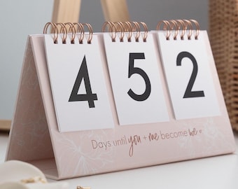 Wedding Countdown, Wedding Calendar, Days Until Wedding Countdown, Engagement countdown, Wedding calendar, Bride Calendar, just engaged gift