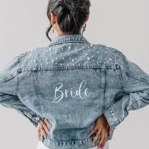 Bride Jean Jacket, Personalized Bridal Jean Jacket, Bride Denim Jacket, Mrs Jacket, Future Mrs Jacket, Personalized Jacket, Sentimental gift