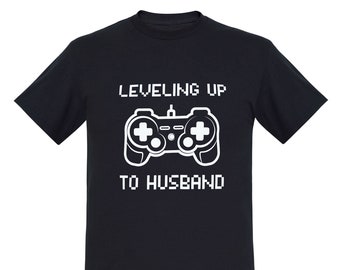 Groom Shirt, Groom Gift, Fiancé T-Shirt, New Husband T-Shirt, Gamer Husband T-Shirt, Leveling Up To Husband T-Shirt, Engagement Gift, Groom