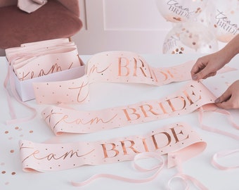 Rose Gold Team Bride Sashes, Bachelorette Sashes, Bachelorette Party Decor, Team Bride Sashe Set, Hen Party Decor, Bride Tribe, Bride Squad