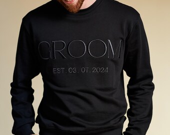 Embroidered Groom Sweatshirt, Groom Gift from Bride, Groom Shirt, Groom Crewneck, Gift for Groom, Groom Sweatsuit, Personalized Groom Gift