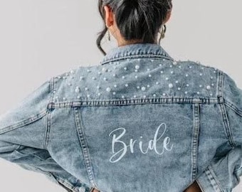 Bride Jean Jacket, Personalized Bridal Jean Jacket, Bride Denim Jacket, Mrs Jacket, Future Mrs Jacket, Personalized Jacket, Sentimental gift