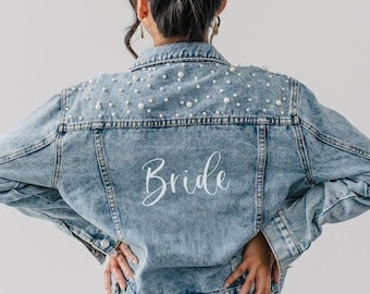 Bride Jean Jacket, Personalized Bridal Jean Jacket, Bride Denim Jacket, Mrs Jacket, Future Mrs Custom Jacket, Personalized Jacket, Bride