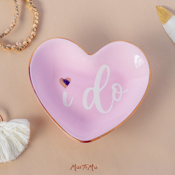 I Do Ring Dish, I Said Yes Ring Dish, Engagement Ring Dish, Wedding Ring Dish, Heart Ring Dish, Ceramic Ring Dish, Ring Holder, Ring Dish