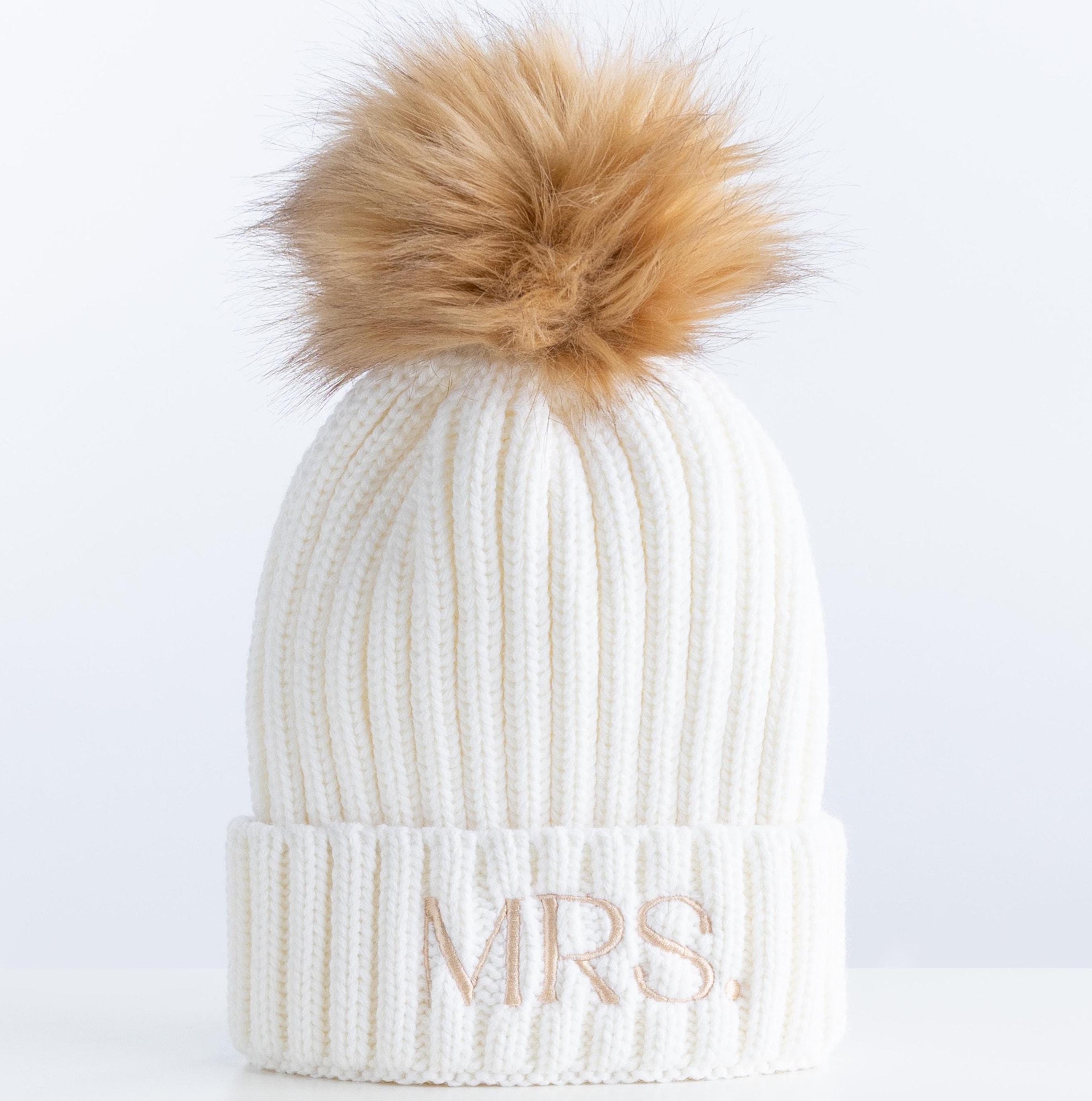 Future Mrs Beanie - Embroidered Pom Pom Hat, Custom Hats and