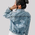 Embroidered Bride Denim Jacket, Bride Jean Jacket, Future Mrs Jacket, Custom Personalized Jacket, Wedding Jean Jacket, Wedding Gift, Bride