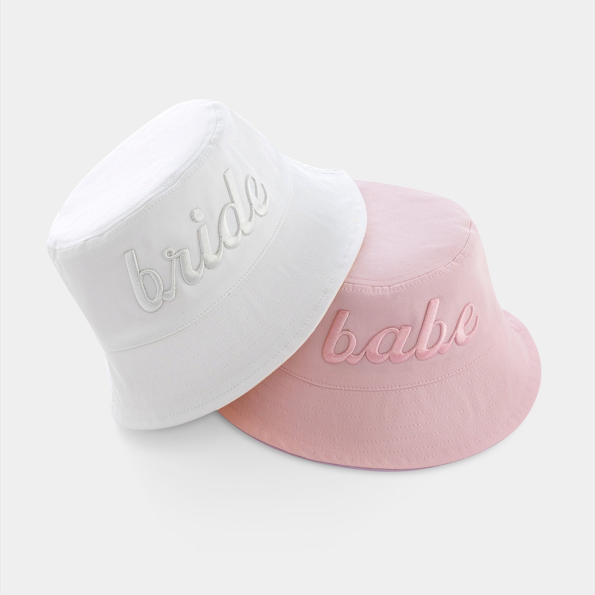 Bride & Babe Bucket Hat Set: Embroidered Cotton Bachelorette  display picture 1