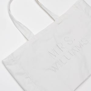 Custom MRS Tote Bag with the last name personalization