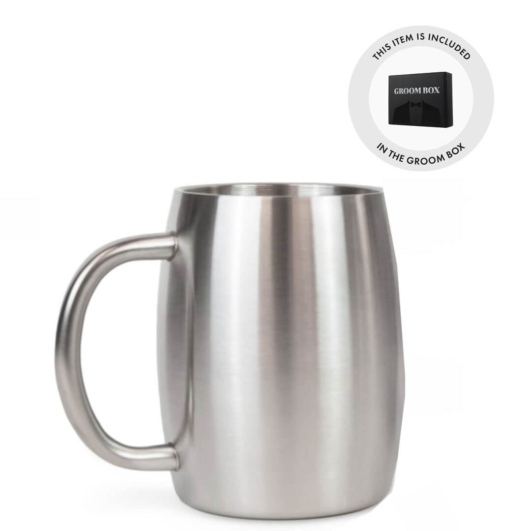 Stainless Steel Double Wall Beer Mug, Stainless Steel Mug, Wedding Gift