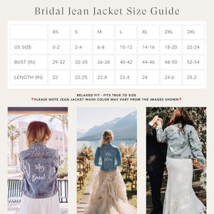 Chaqueta vaquera de novia, chaqueta vaquera de novia personalizada, chaqueta vaquera de novia, chaqueta para señora, chaqueta para futura señora, chaqueta personalizada, regalo sentimental imagen 10