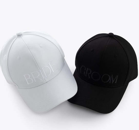 Bride & Groom Baseball Cap Duo - His and Hers Wedding Hats  display picture 2