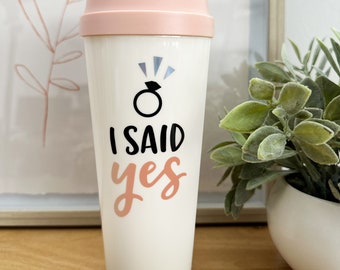 I Said Yes Tumbler, Bride Tumbler, Future Mrs Tumbler, Bride To Go Cup, Bachelorette Favors, Bride Gift, Christmas Gift, Engagement Gift