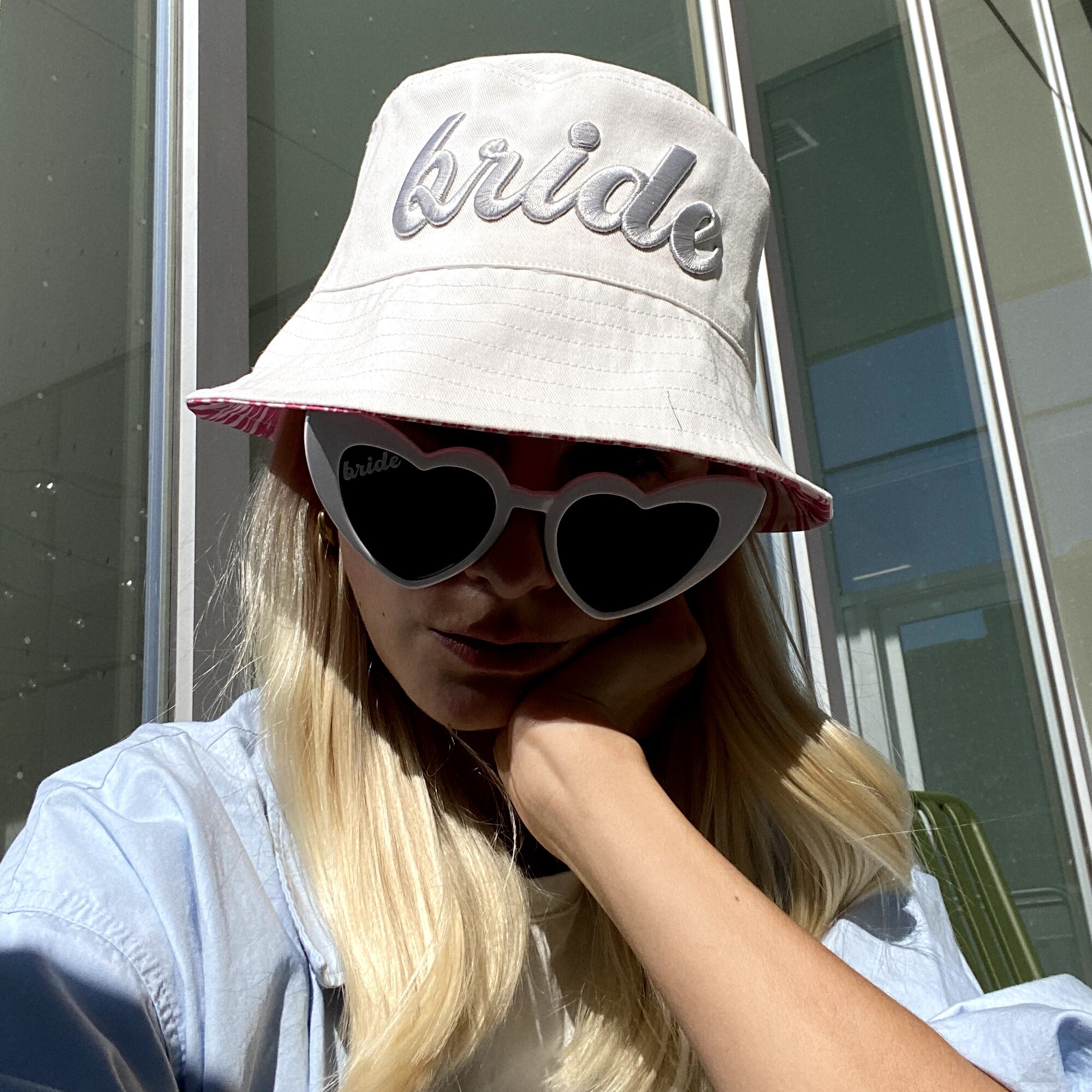 Bride & Babe Bucket Hat Set: Embroidered Cotton Bachelorette  display picture 3