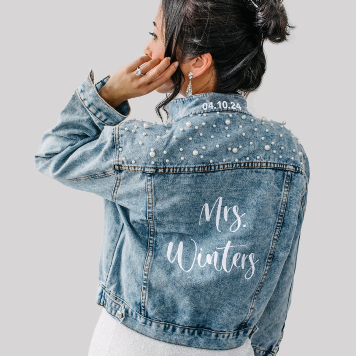 Embroidered Bride Denim Jacket, Bride Jean Jacket, Future Mrs Jacket, Custom Personalized Jacket, Wedding Jean Jacket, Wedding Gift, Bride - Etsy