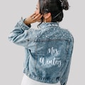 Embroidered Bride Denim Jacket, Bride Jean Jacket, Future Mrs Jacket, Custom Personalized Jacket, Wedding Jean Jacket, Wedding Gift, Bride