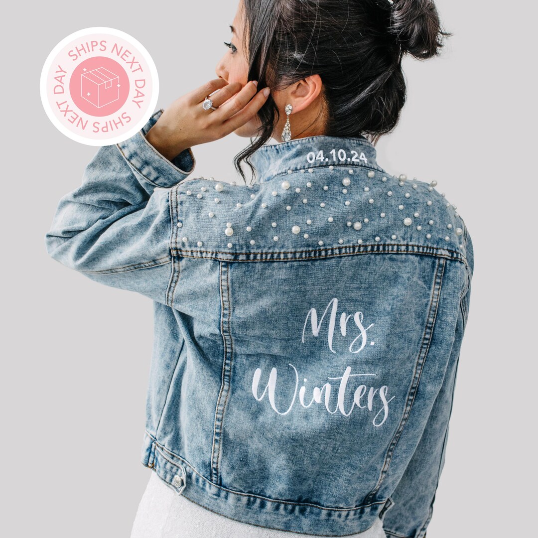 Embroidered Bride Denim Jacket, Bride Jean Jacket, Future