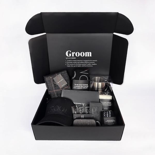 Groom Wedding Gift with 9 items, Wedding Day Gift For Groom, Bride To Groom Gift, Groom Gift Box, Gift For Groom, Groom Gift, Groom Box