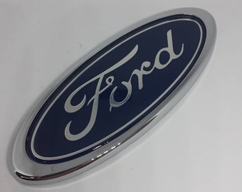 Ford 150mm X 60mm badge Blue & Silver Emblem Logo **