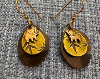 Vintage Elephant Dangle Earrings