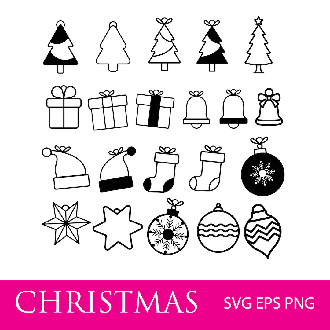 Christmas Ornaments SVG, Christmas Tree Ornaments, Decorations Cut