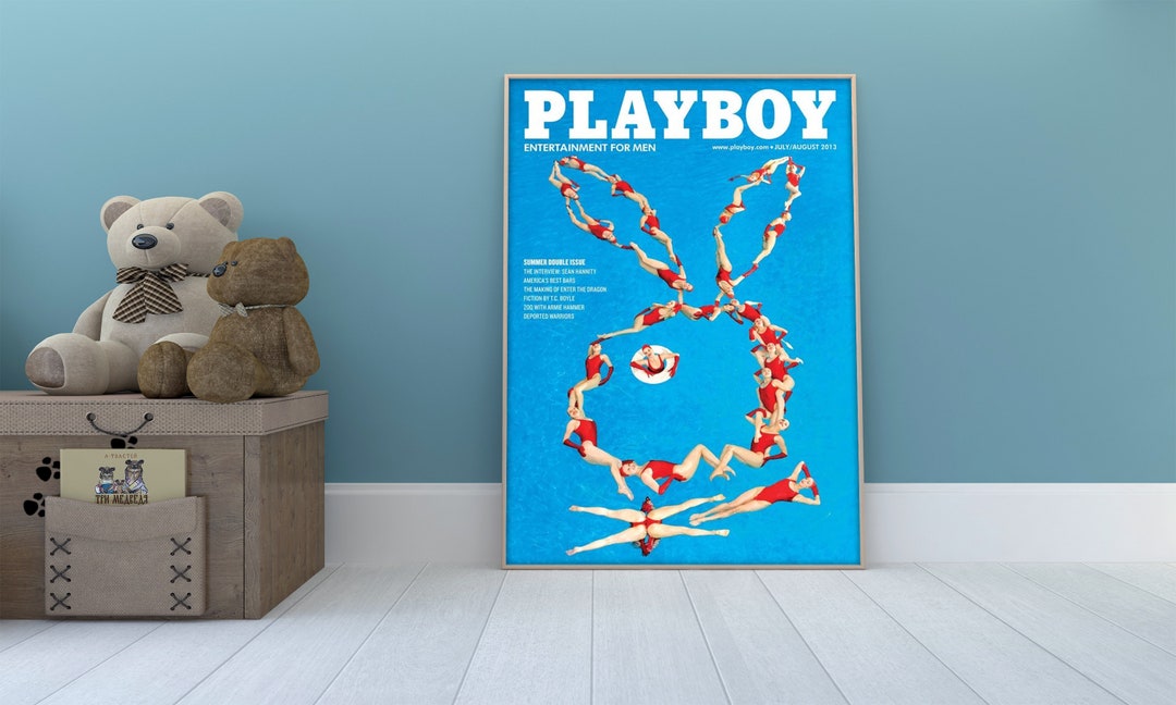 Playboy Summer Magazine Posters Playboy Swimming Poster Etsy
