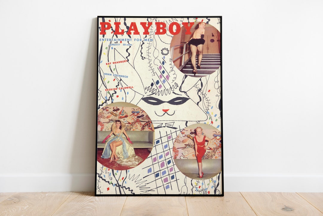 Vintage Playboy Poster Lady Prints January 50 Cents Magazines - Etsy