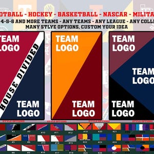 House Divided Football Flag, Custom Sport Team Flag, American Football, Basketball Team Flag, Custom House Flag, Personalized Gifts for Him