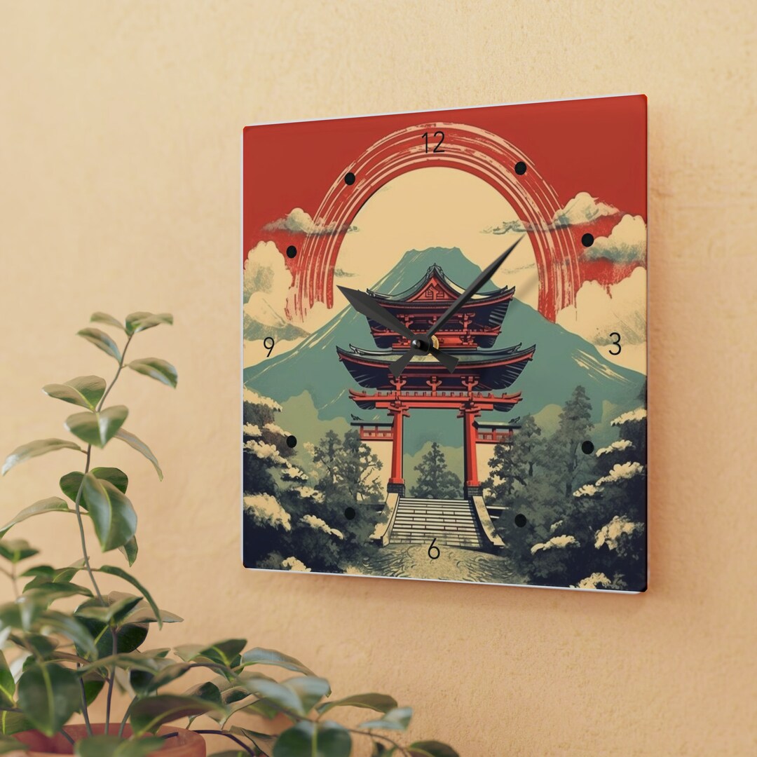 Timeless Elegance Japan Vintagethemed Acrylic Wall Clocks Etsy