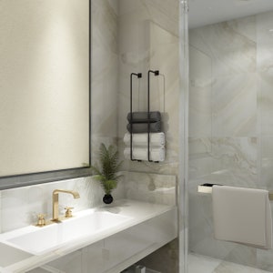Handcrafted Towel Racks for Bathroom, Black Wall Mounted Towel Rack ...