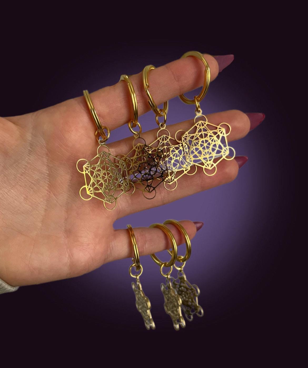 Geometric Keychains Sacred Geometry Keychain - Etsy