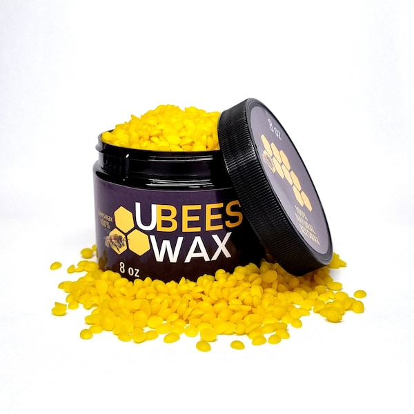 Natural Pure Beeswax 8 Oz Cosmetic Grade Yellow Beeswax Pellets Bee’S Wax Ideal  for your do-it-yourself ptojects and hobby natural organic