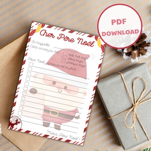 Carta a Papá Noel en francés | Descargar PDF