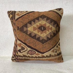 Decorative Throw Pillow,Turkish Kilim Pillow,Antique Pillow,16x16 Pillow Case Boho Pillow, Cushion Cover, Turkey Pillow,Couch Pillow No:0774