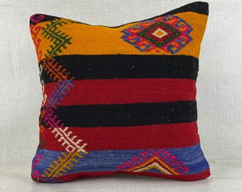 Turkish Kilim pillow,20x20 inch,50x50cm kilim pillow cover,home decor,decorative throw pillow,turkish kilim pillow,home decor,pillow No:7238